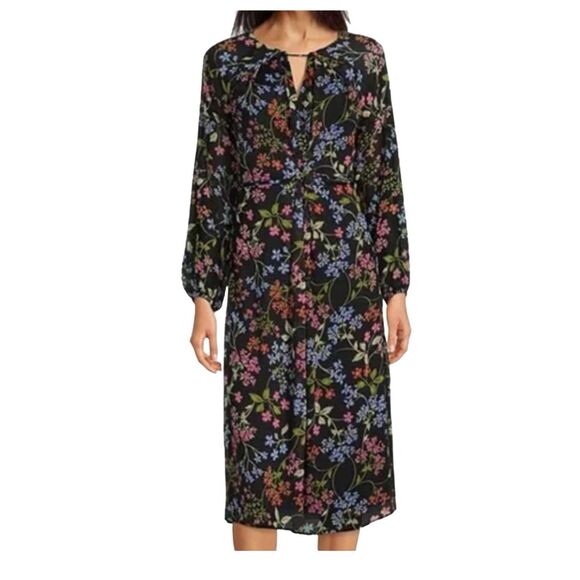 Calvin Klein Printed Faux-Wrap Maxi Dress - Picture 1 of 10
